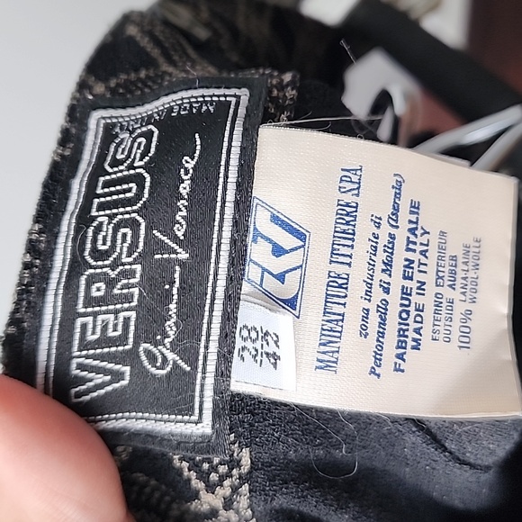 Vintage Versus Gianni Versace Diagonal Check Lightweight Wool Trouser Pants - Picture 8 of 8